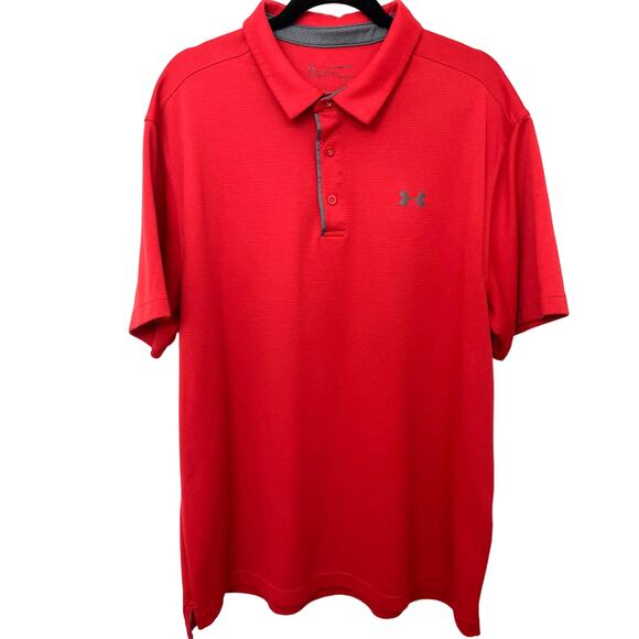 Under Armour HeatGear, Men's Red Polo Shirt, Size 2XL - Picture 1 of 8